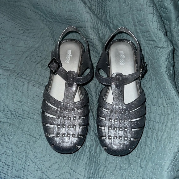 Melissa Possesion Jelly Silver Glitter Sandals size 5 - Picture 2 of 5